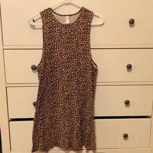 American Apparel Leopard Mini Dress with drop arm holes